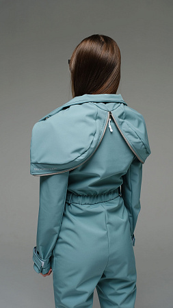 Женский комбинезон Бирюзовый Стрит песочный softshell Manufaktura KMP — вид спереди